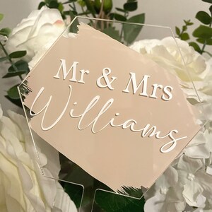 Mr & Mrs Acrylic cake topper