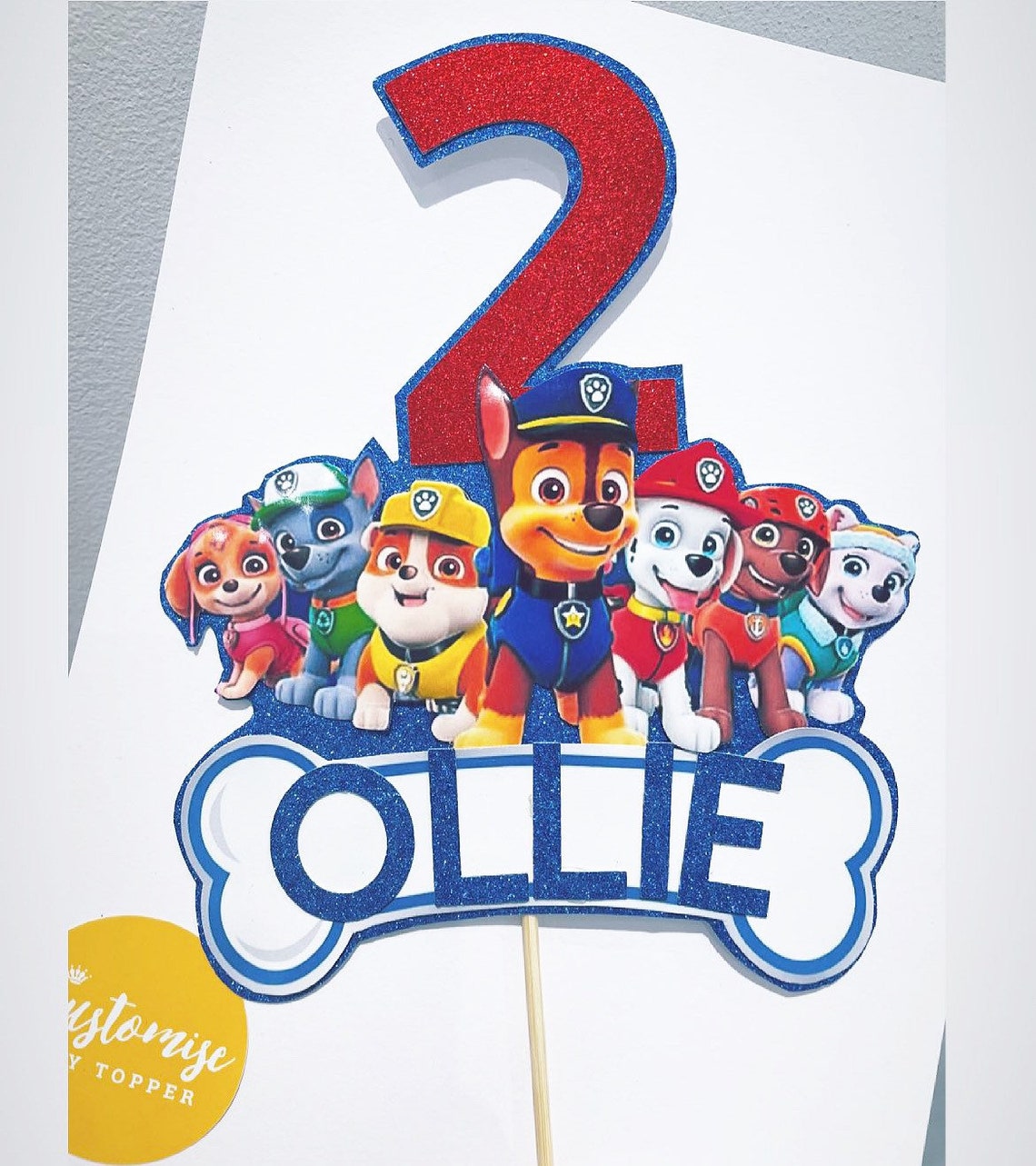 Personalised Paw Patrol cake topper Etsy