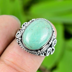 Tibetaanse turkooizen ring, 925 sterlingzilveren ring, handgemaakte ring, edelsteenring, trouwring, Tibetaanse sieraden, jubileumcadeau voor haar