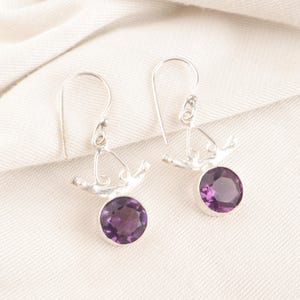Amethyst Earrings 925 Sterling Silver Earrings Amethyst Gemstone Earrings Jewelry Handmade Earrings Amethyst Jewelry Gift For Her
