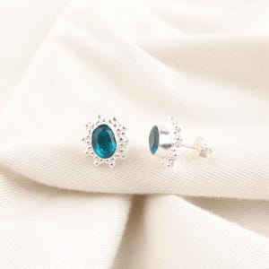 Blue Apatite Earrings 925 Sterling Silver Earrings Apatite Gemstone Earrings Handmade Earrings Apatite Jewelry Christmas Gift For Her