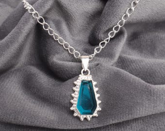 Apatit Anhänger | 925 Sterling Silber Anhänger | Handgemachte blaue Edelstein Anhänger | Geschenk für sie