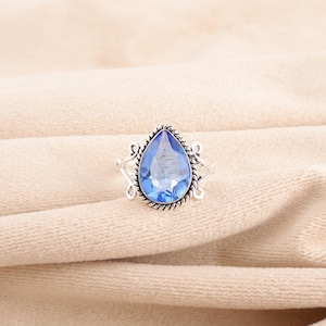 Tanzanite Ring, Blue Tanzanite Handmade Ring, December Birthstone Ring, 925 Sterling Silver Ring, Women Ring, Engagement Ring, Gift For Her