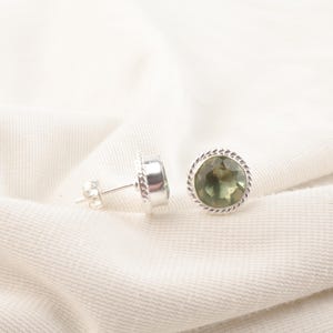 Green Amethyst Earrings, Gemstone Earrings, 925 Sterling Silver Earring, Green Amethyst Jewelry, Birthstone Earrings, Gift For Mom