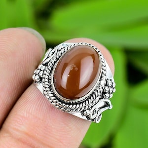 Carnelian Ring, 925 Sterling Silver Ring, Sterling Silver Ring for Women, Gemstone Boho Ring, Bohemian Jewelry, Handmade Silver Ring