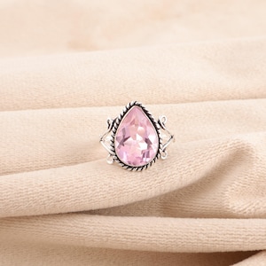 Pink Kunzite Ring Pink Kunzite Gemstone Handmade 925 Sterling Silver Ring For Anniversary Gift Ring For Women Kunzite Ring For Wedding Gift