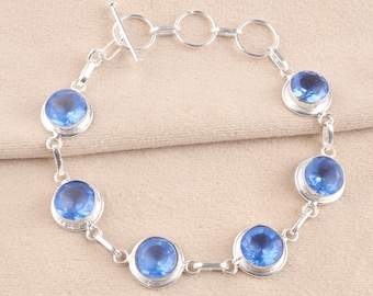 Tanzanite Bracelet, Blue Violet Tanzanite Gemstone Bracelet, December Birthstone Jewelry, Sterling Silver Bracelet, Tanzanite Gift for Her