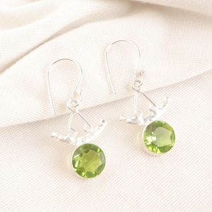 Peridot Earrings, Gemstone Earrings, Green Drop & Dangle Earrings, 925 Sterling Silver Jewelry, Birthday Gift, Earrings For Her