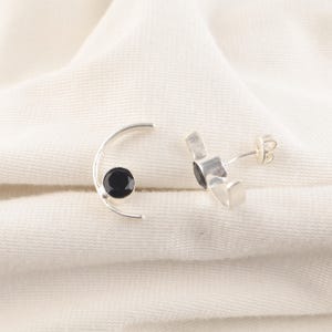 Schwarzer Onyx Ohrring, Edelstein Ohrring, 925 Sterling Silber Ohrringe, Handgefertigter Ohrring, Hochzeitsohrring, Geschenk für Mama, Boho Ohrringe für Geschenk
