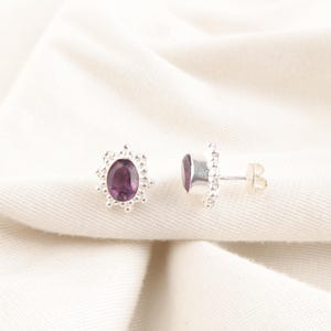 Amethyst Earrings | 925 Sterling Silver | Handmade Jewelry | February Birthstone | Dangle Drope Amethyst Earrings | Gift For Her