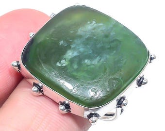 Handgjord nefritjadering, 925 sterlingsilver