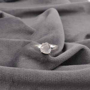 Rose Quartz Heart Ring, 925 Sterling Silver Heart Shape Gemstone Ring, Rose Quartz Gemstone Ring, Handmade Ring, Gift For Her