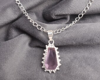 Pink Kunzite Pendant 925 Sterling Silver Pendant Kunzite Gemstone Pendant Handmade Pendant Jewelry Pink Kunzite Jewelry Gift For Her