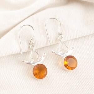 Citrine Earrings, Drop Yellow Citrine Earrings, Natural Gemstone, Sterling Silver, November Birthstone, Statement Earrings