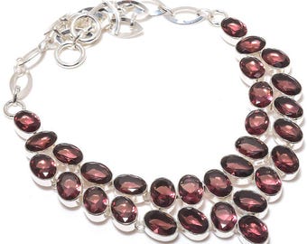 Pink Amethyst Necklace, Sterling Silver Chain, Elegant Gemstone Jewelry, Birthday Gift for Her 18"