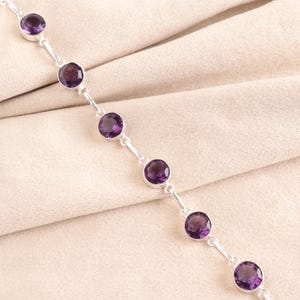 Amethyst Bracelet, Gemstone Bracelet, 925 Sterling Silver Bracelet, Bracelet For Women, Purple Bracelet, Handmade Bracelet, Gift For Her