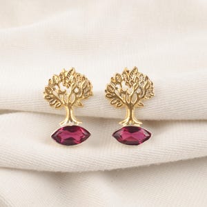 Pink Rubellite Gemstone Daily Wear Earrings, Pink Stud Earrings, 925 Sterling Silver Jewelry, Birthday Gift, Earrings For Mother, Earrings