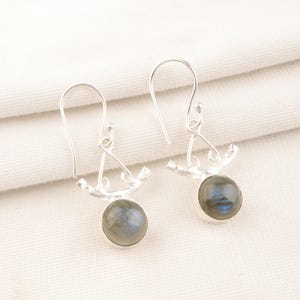 Labradorite Earrings 925 Sterling Silver Earrings Labradorite Gemstone Earrings Jewelry Handmade Earrings Labradorite Jewelry Gift For Women