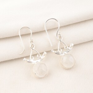 Rainbow Moonstone Earrings, Dangle Drop Earrings, Gemstone Earrings, Silver Sterling 925 Earrings, Vintage Earring, Handmade Earrings
