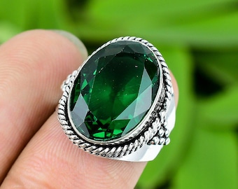 Chrome Diopside Ring | Chrome Diopside Gemstone Ring | 925 Sterling Silver Ring | Emerald Green Statement Ring | Anniversary Gift for Her