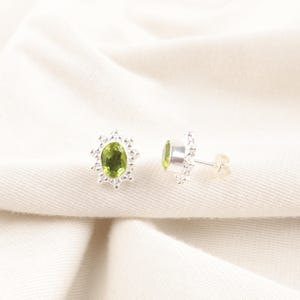 Peridot Earrings, Gemstone Earrings, Green Drop & Dangle Earrings, 925 Sterling Silver Jewelry, Birthday Gift, Earrings For Her