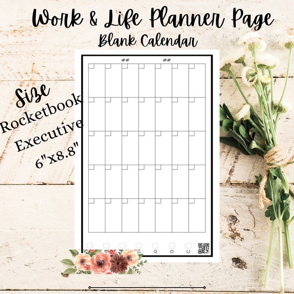Rocketbook Monthly Calendar - Etsy