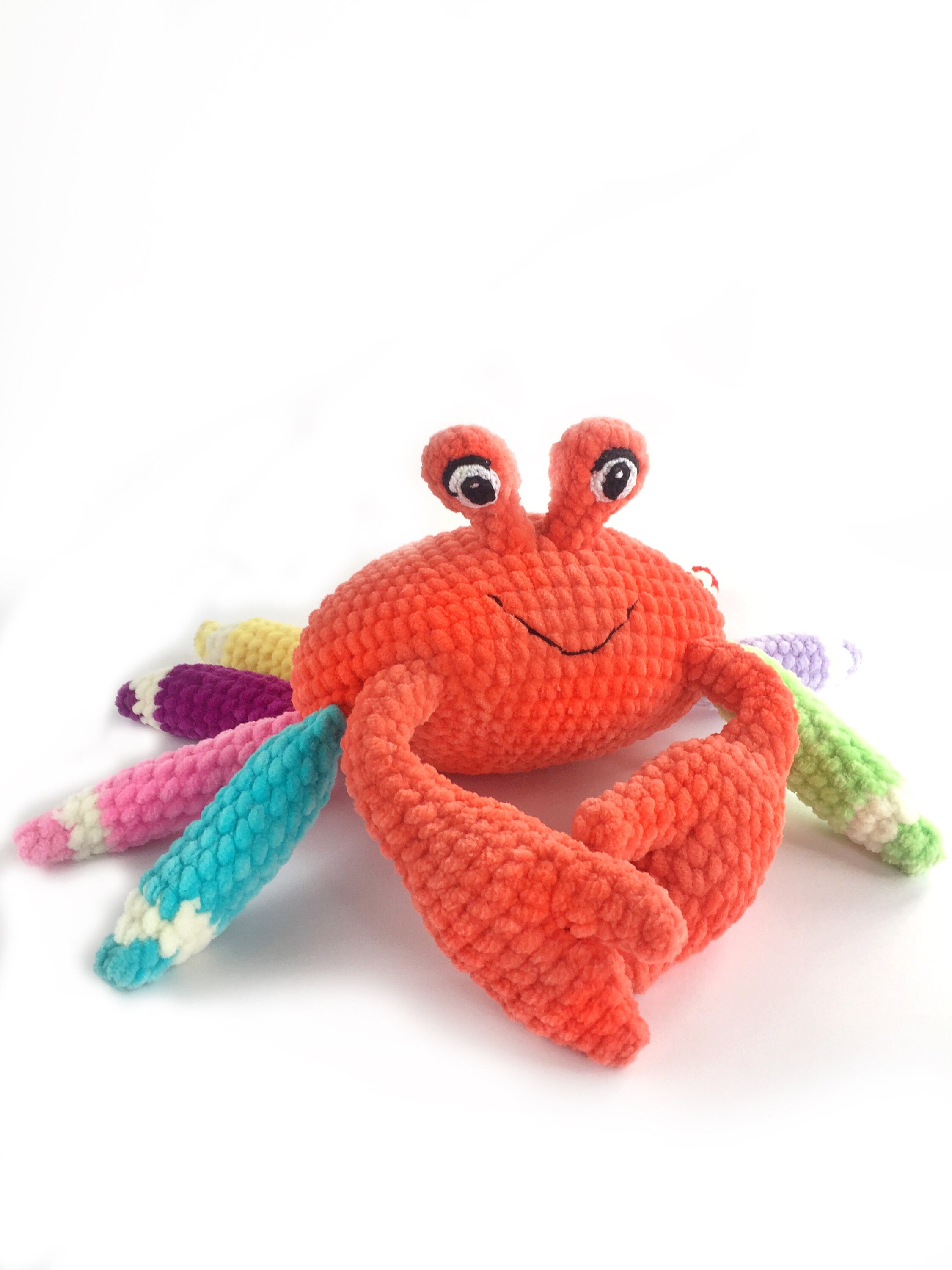Baby Rainbow Toy Plush Crab Crab Toy Crab Decor Ocean Toy Etsy UK
