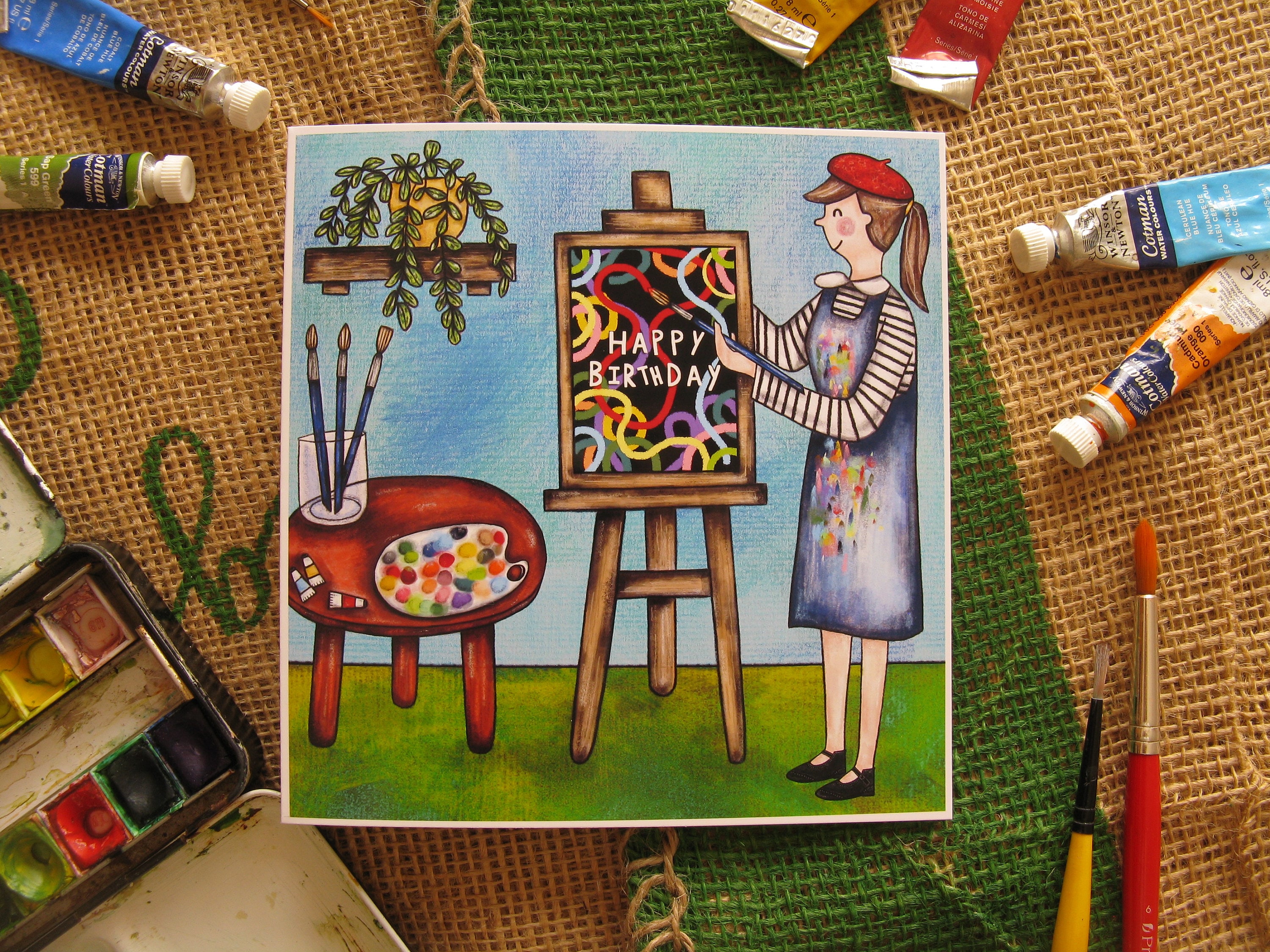 Artist Birthday Card for Crafter Card for Painter Art Lover Etsy