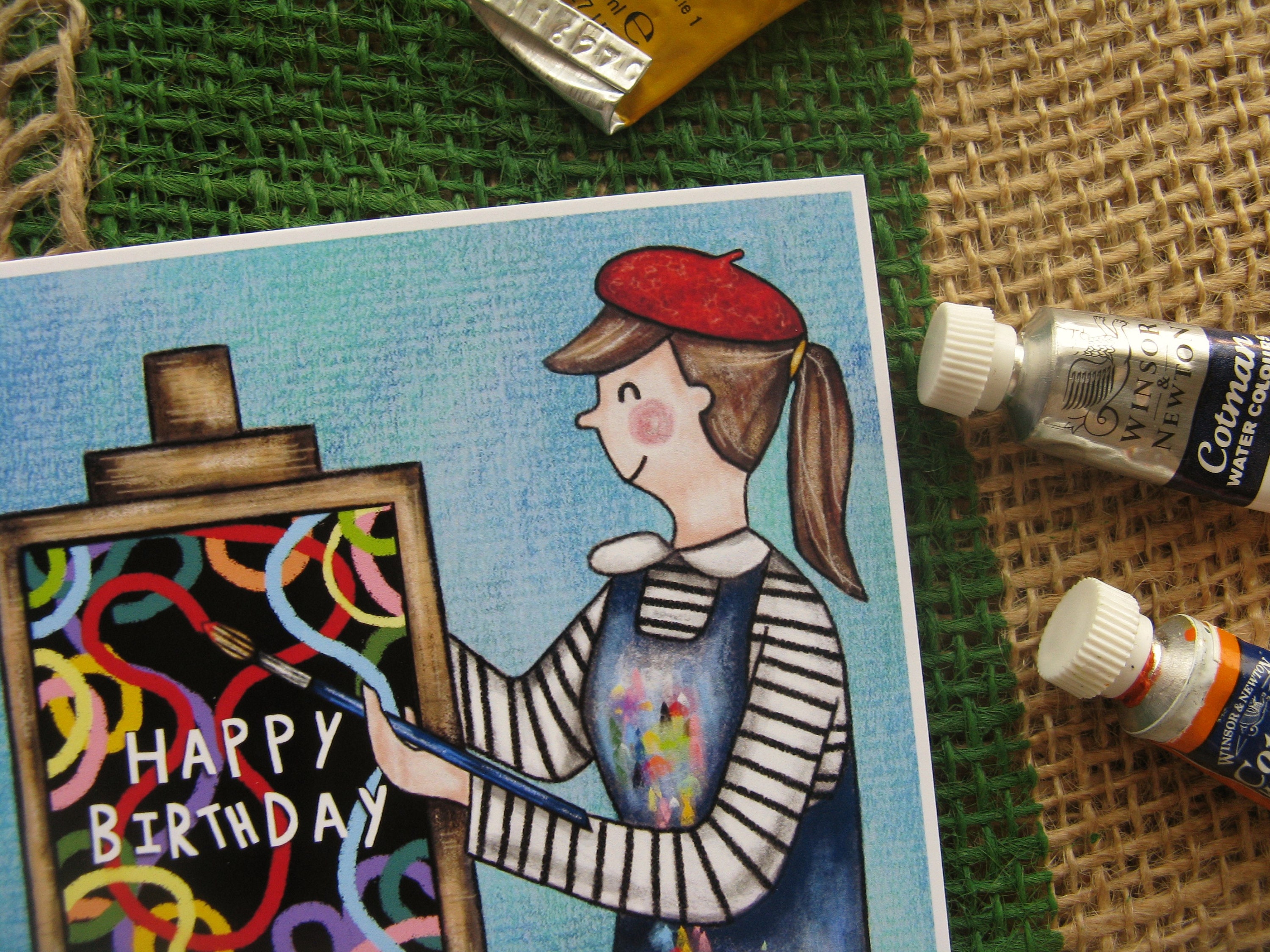 Artist Birthday Card for Crafter Card for Painter Art Lover Etsy
