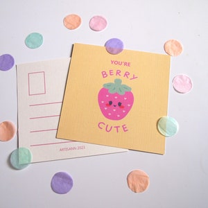 du bist Beere niedlich Postkarte | handgemalte Postkarte | kawaii Illustration Kunstdruck