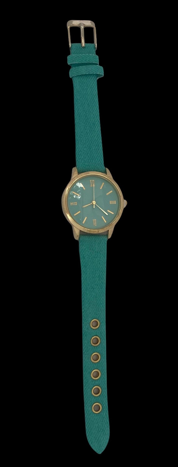 Women's Aqua & Gold Watch