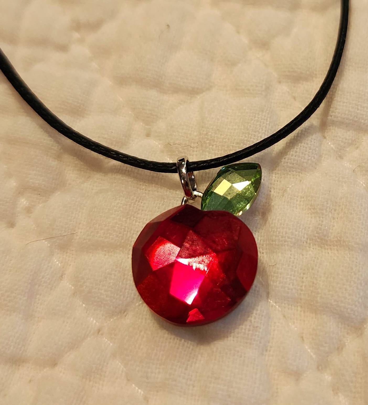 Swarovski Crystal Apple Necklace - Etsy Swarovski Crystal Apple Necklace - Etsy
