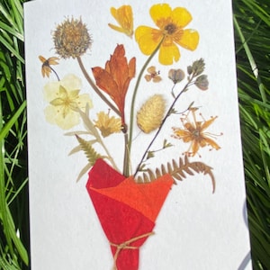 Montbretia Medley wildflower bouquet card