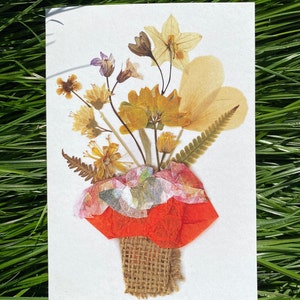Carte bouquet de fleurs sauvages Rose Elegance
