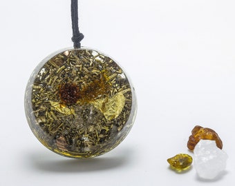 Collana orgonite amber protection