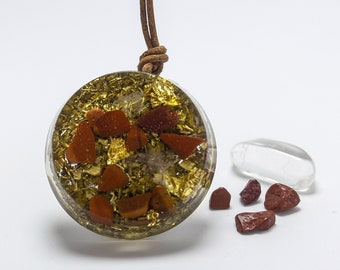 Collana Diaspro Rosso Orgonite