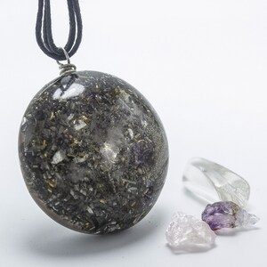 Orgonite Amethyst and Rose quartz Pendant Necklace