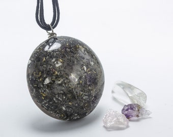 Orgonite Amethyst and Rose quartz Pendant Necklace