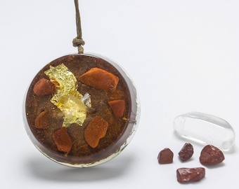 Collana Diaspro Rosso Orgonite