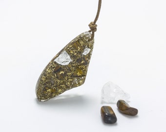 Collana pendente orgonite Tiger's Eye