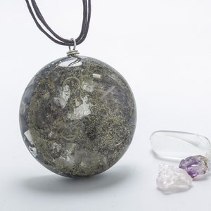 Orgonite Amethyst and Rose quartz Pendant Necklace