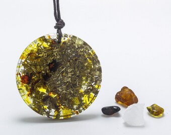 Collana orgonite amber protection