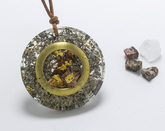 Orgonite Leopard Jasper Pendant Collana