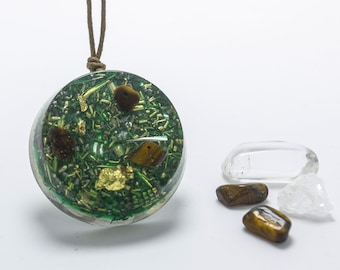 Collana pendente orgonite Tiger's Eye