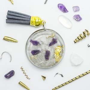 Pocket Orgonite Moonstone and Amethyst