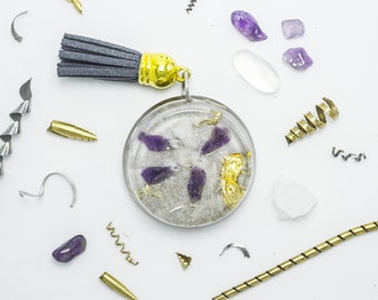 Pocket Orgonite Pietra di Luna e Ametista