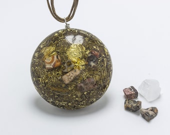 Orgonite Leopard Jasper Pendant Collana