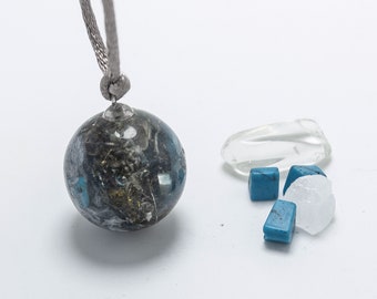 Collana a sfera turchese orgonite