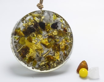 Collana grande orgonite amber protection