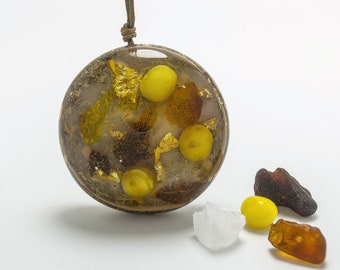 Collana orgonite amber protection